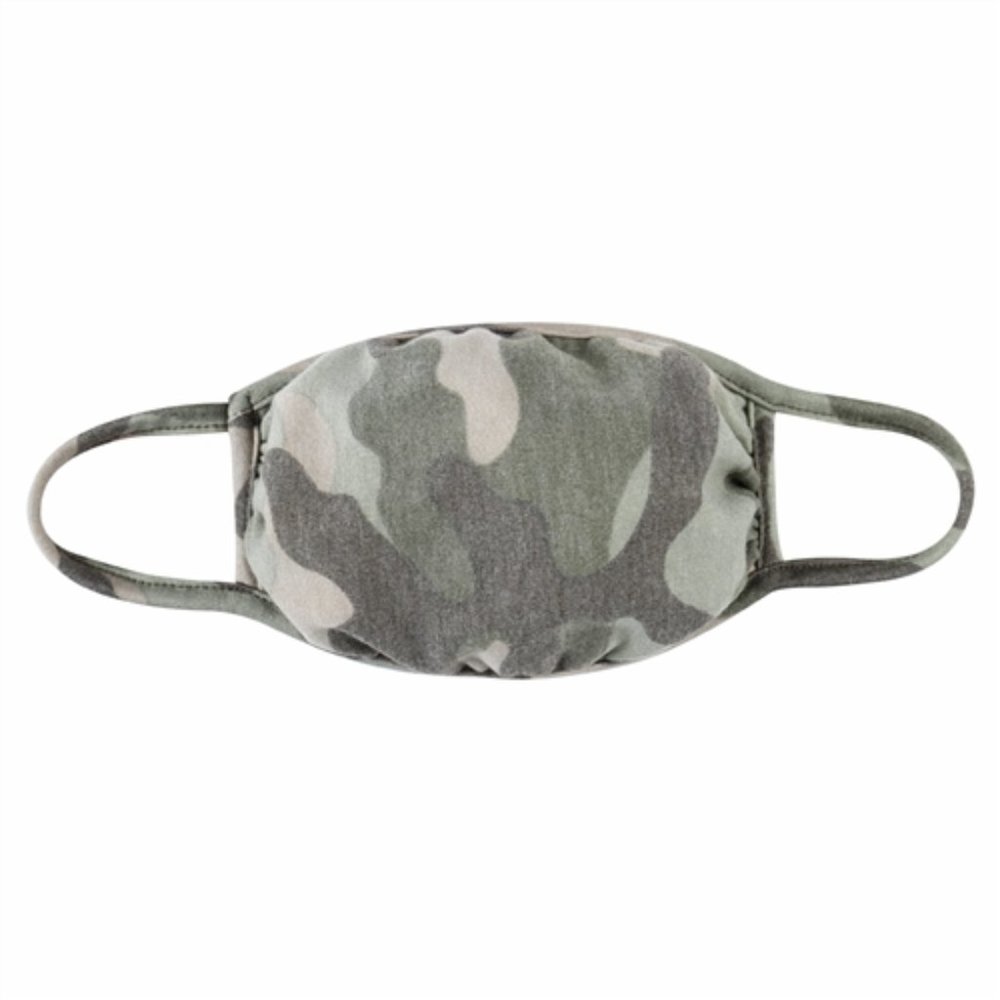 2 for $20! OLIVE CAMO PRINT FACE MASK - Picture 3 of 6